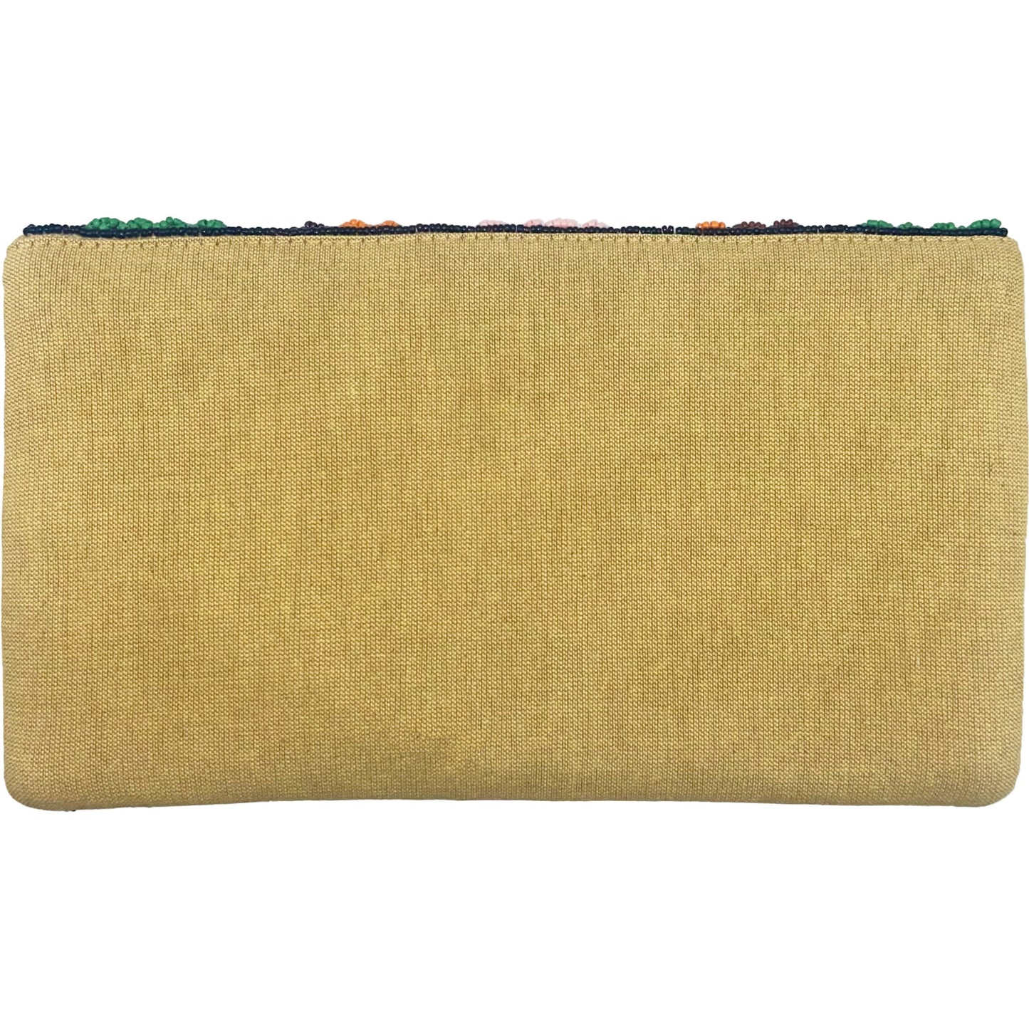 Striped Jute Tropical Beaded Clutch