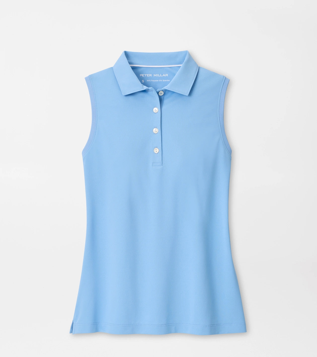 Banded Sport Mesh Sleeveless Button Polo