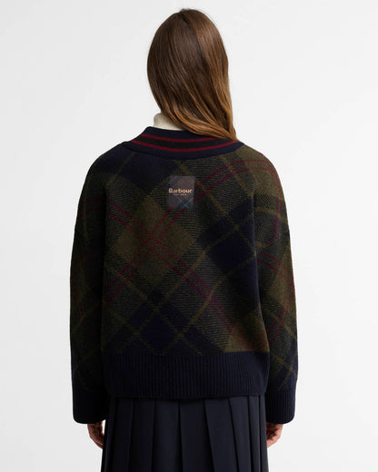 Shae V-Neck Tartan Wool Jumper