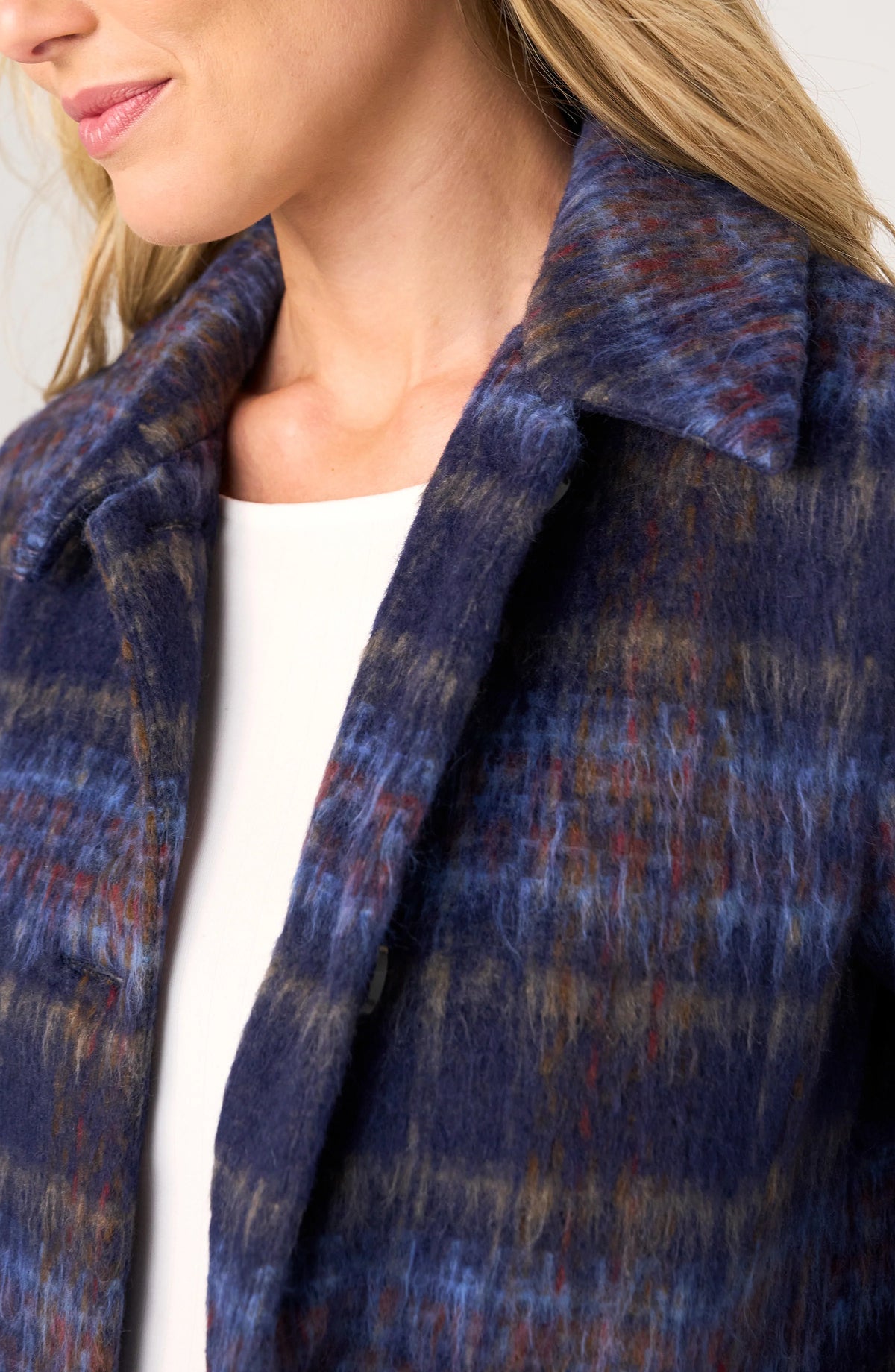 Swing Coat ombre plaid womens coat by LIVERPOOL LOS ANGELES