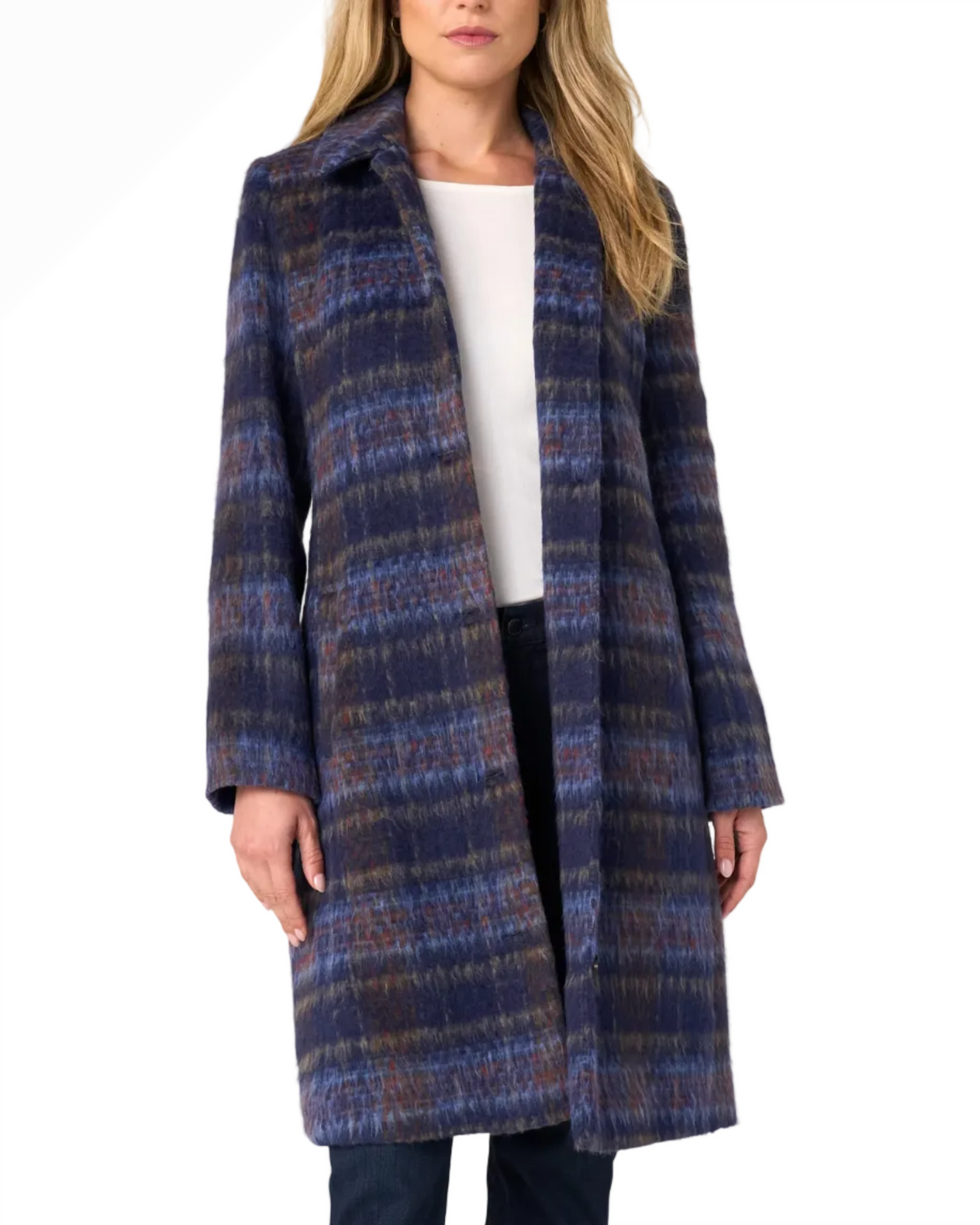 Women's Swing Coat in ombre plaid by LIVERPOOL LOS ANGELES