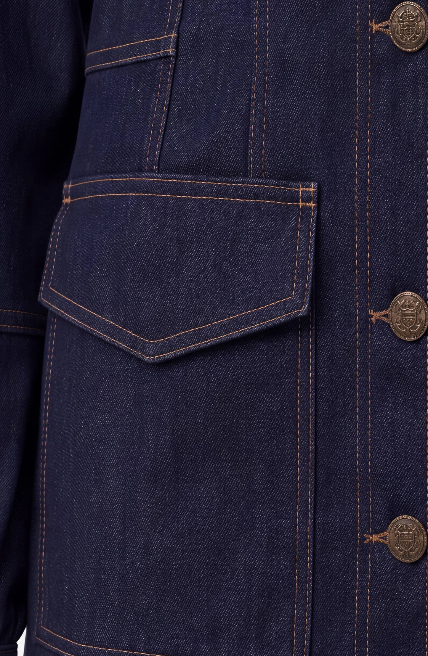 Lantern Sleeve Denim Jacket
