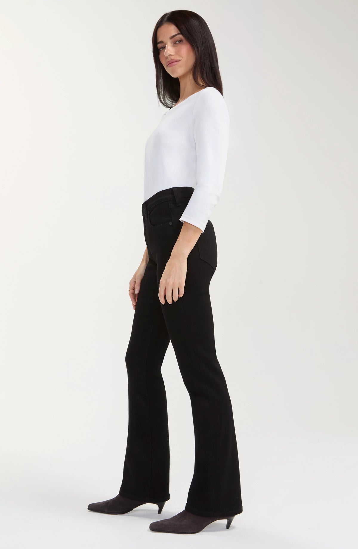 LIVERPOOL LOS ANGELES Bobbie Baby Boot, black women's stretch bootcut pants