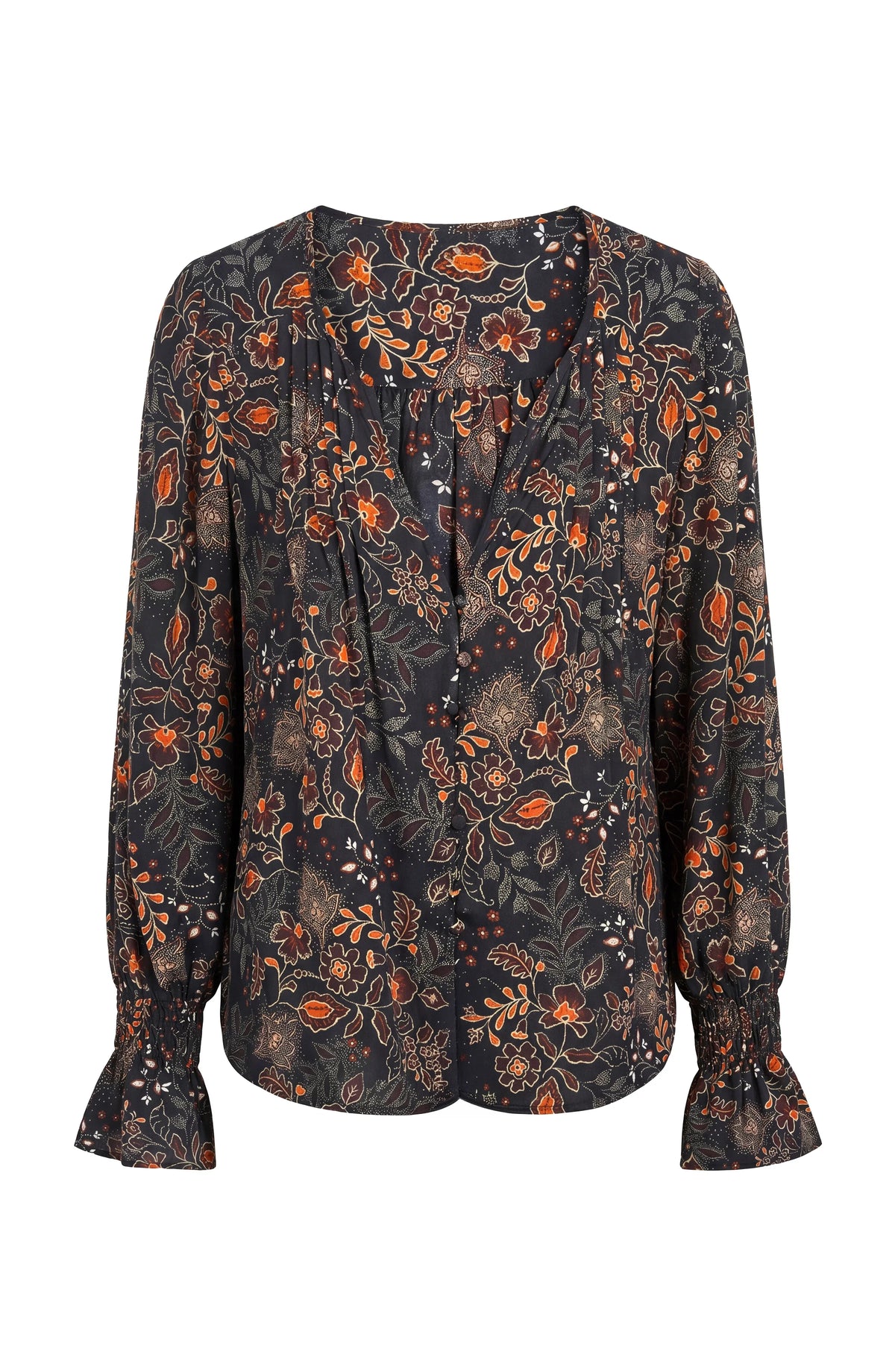 Long Sleeve Woven Blouse in Black Floral by LIVERPOOL LOS ANGELES