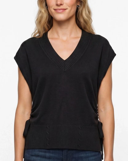 Vneck Dolman Popover Sweater w/Ties