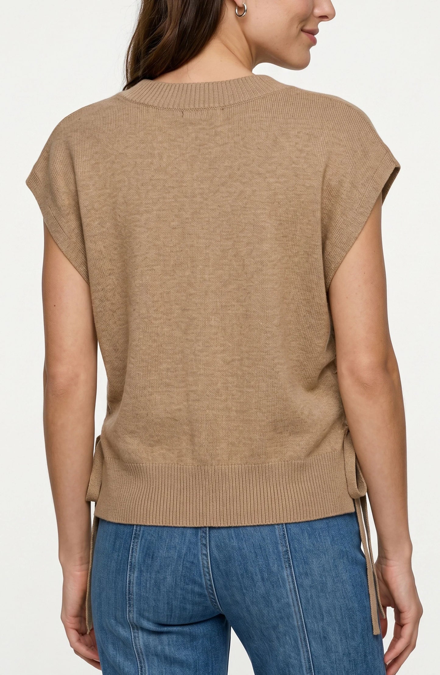 Vneck Dolman Popover Sweater w/Ties