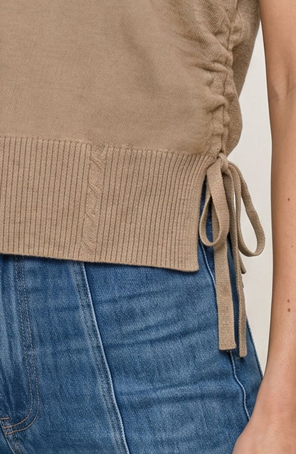 Vneck Dolman Popover Sweater w/Ties