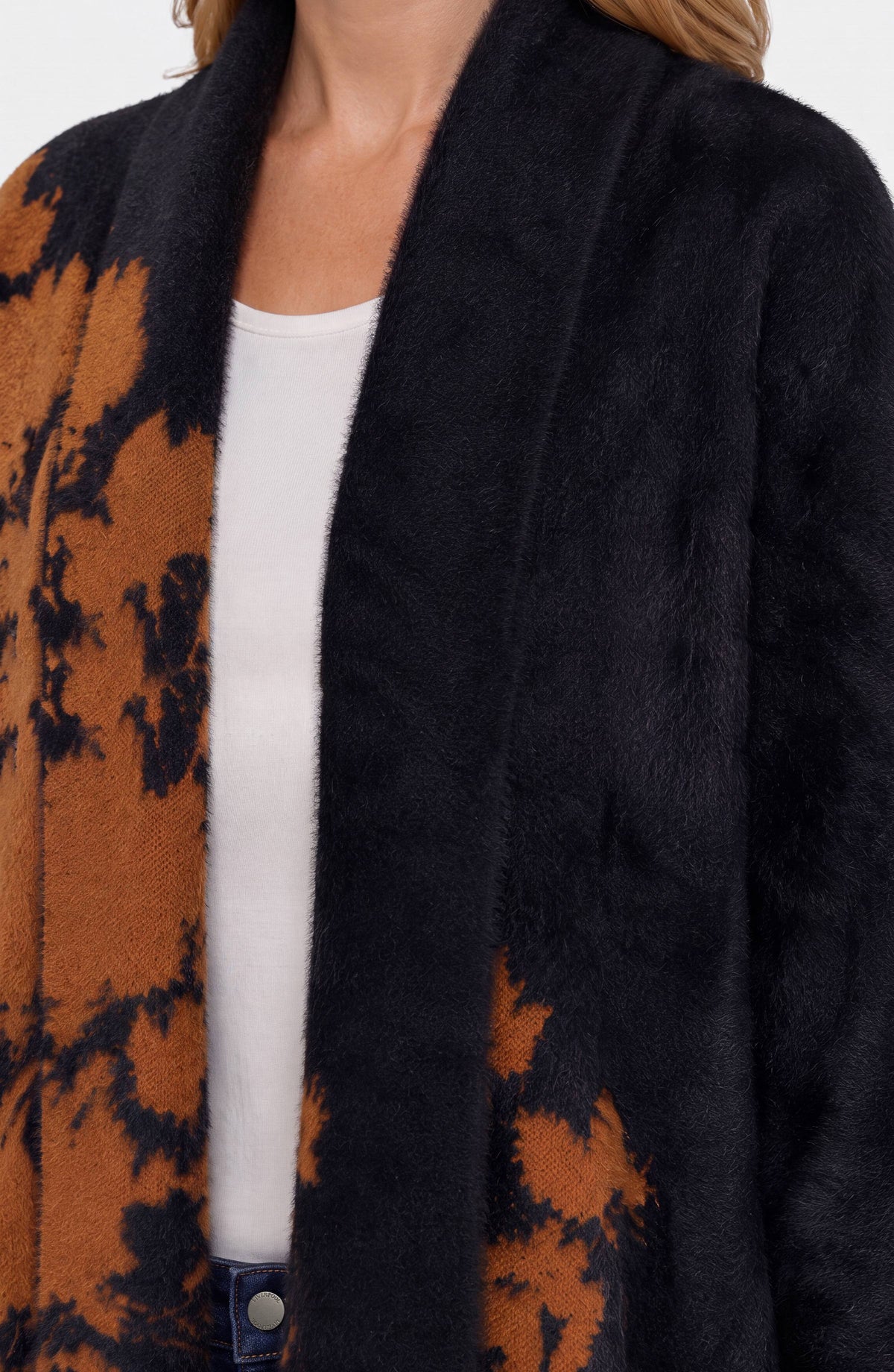 Open Front Coatigan Sweater black knit jacket by LIVERPOOL LOS ANGELES
