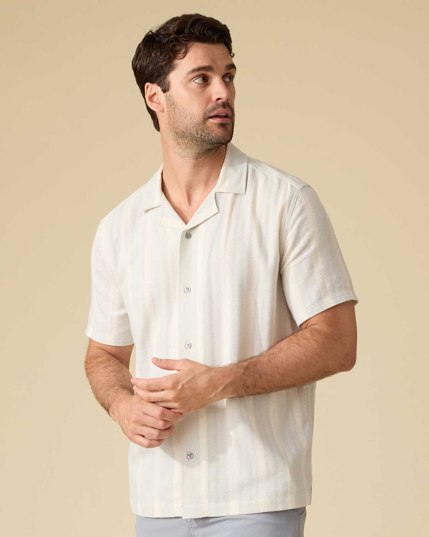 Judson SS Stripe Camp Collar Shirt