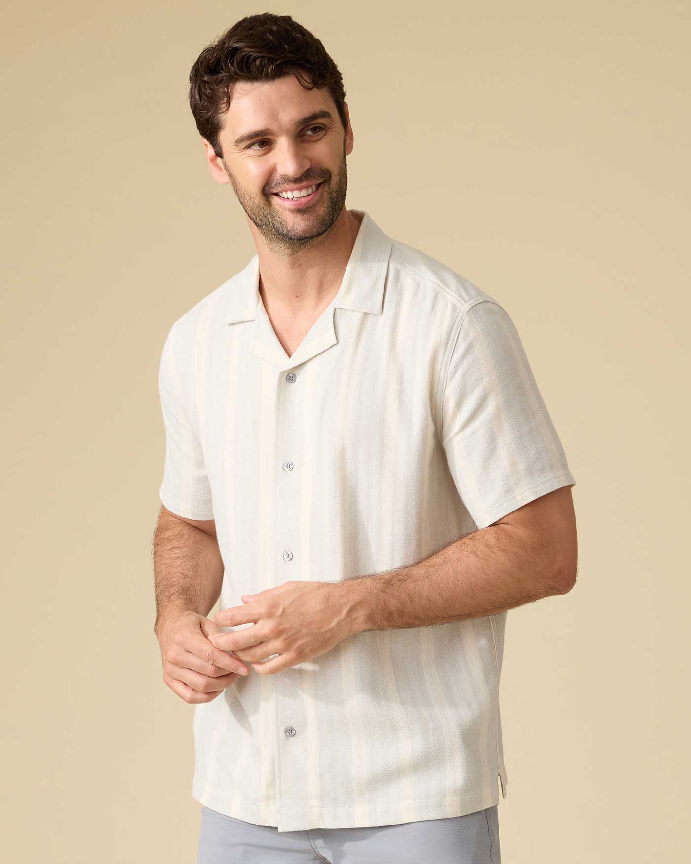 Judson SS Stripe Camp Collar Shirt