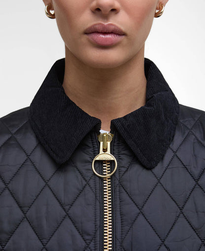 Fitted Beadnell Quilted Jacket - Black/Classic