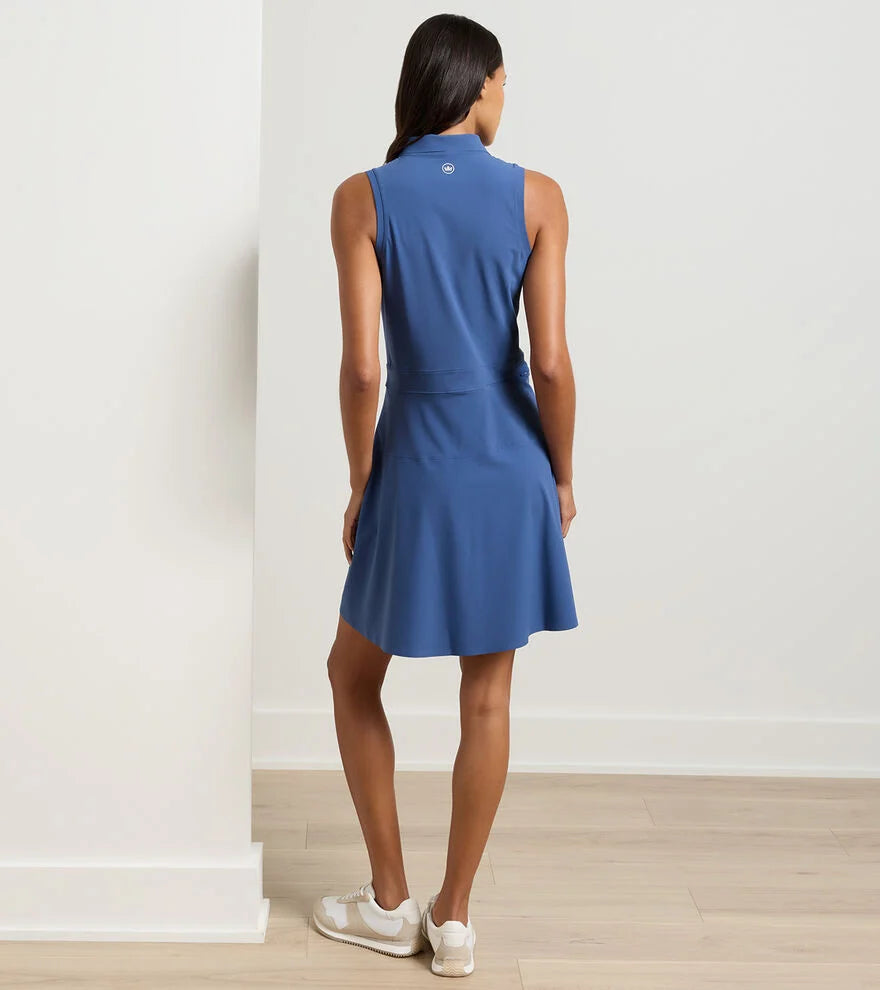Bingham Sleeveless Sport Dress in blue with stretch and moisture-wicking fabric by PETER MILLAR