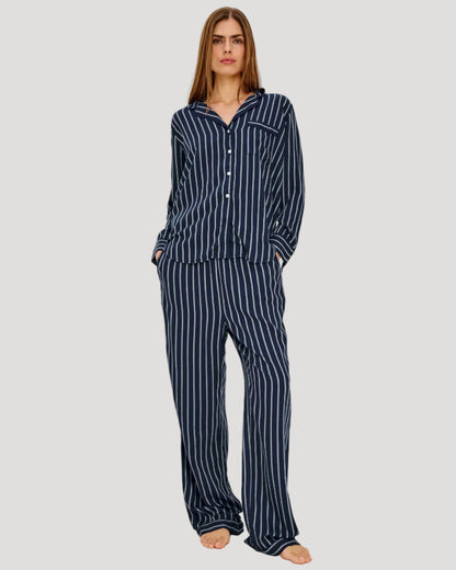Luna Pajama Set - Navy Sky Stripe