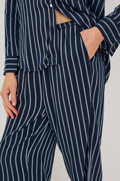 Luna Pajama Set - Navy Sky Stripe