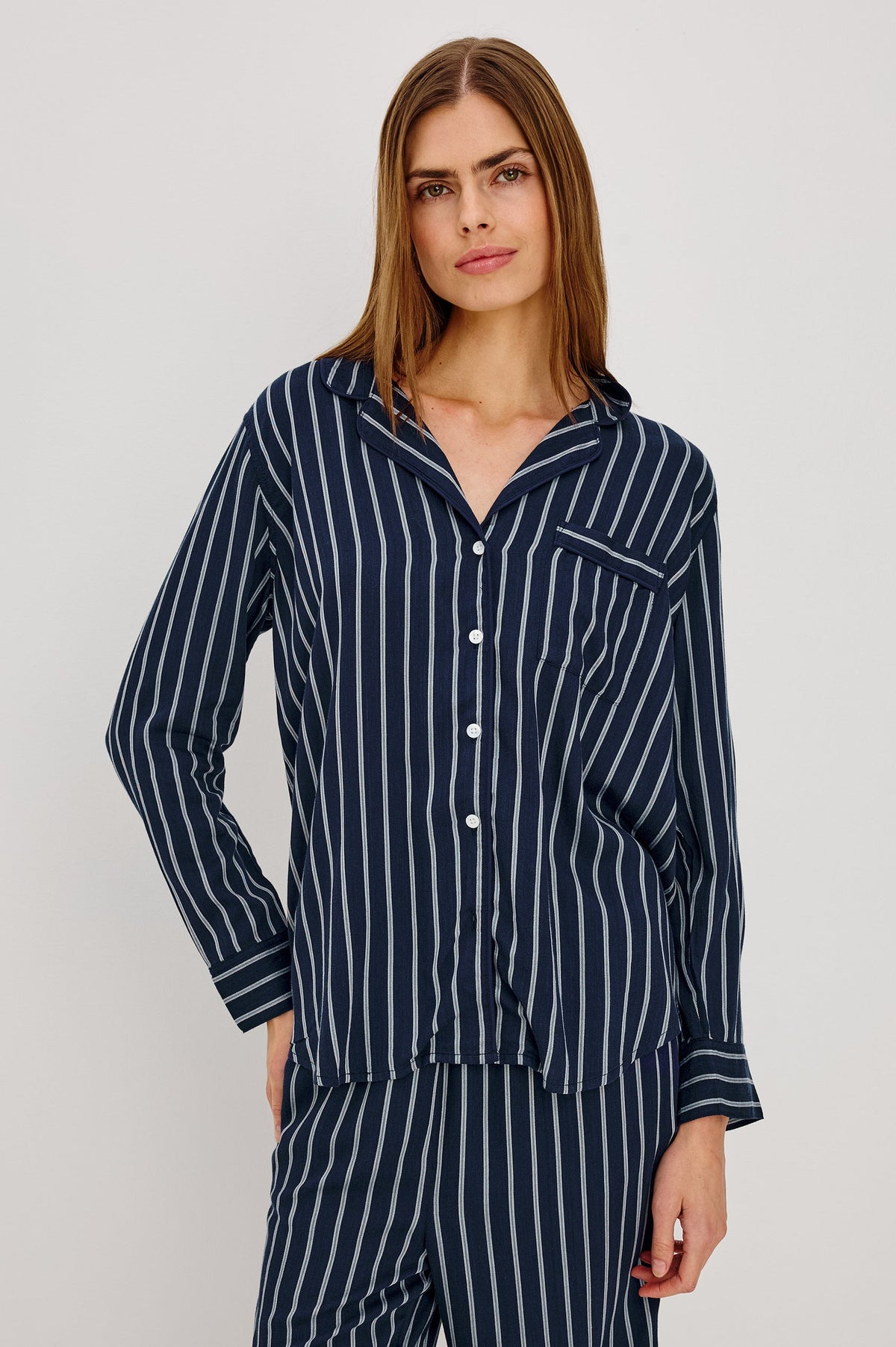 Luna Pajama Set - Navy Sky Stripe