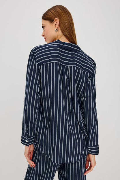 Luna Pajama Set - Navy Sky Stripe
