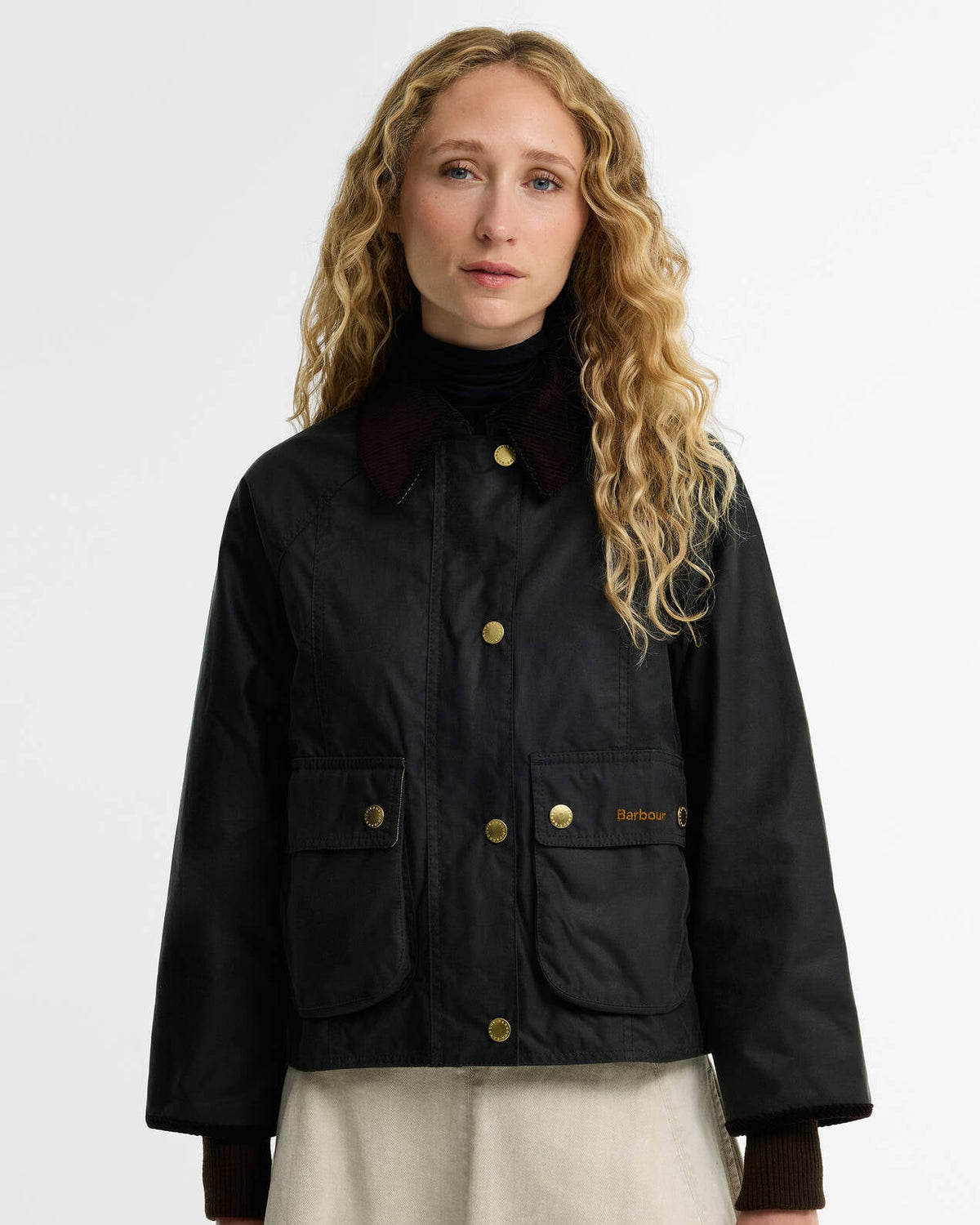 Cropped Beadnell Wax Jacket - Sage/Ancient