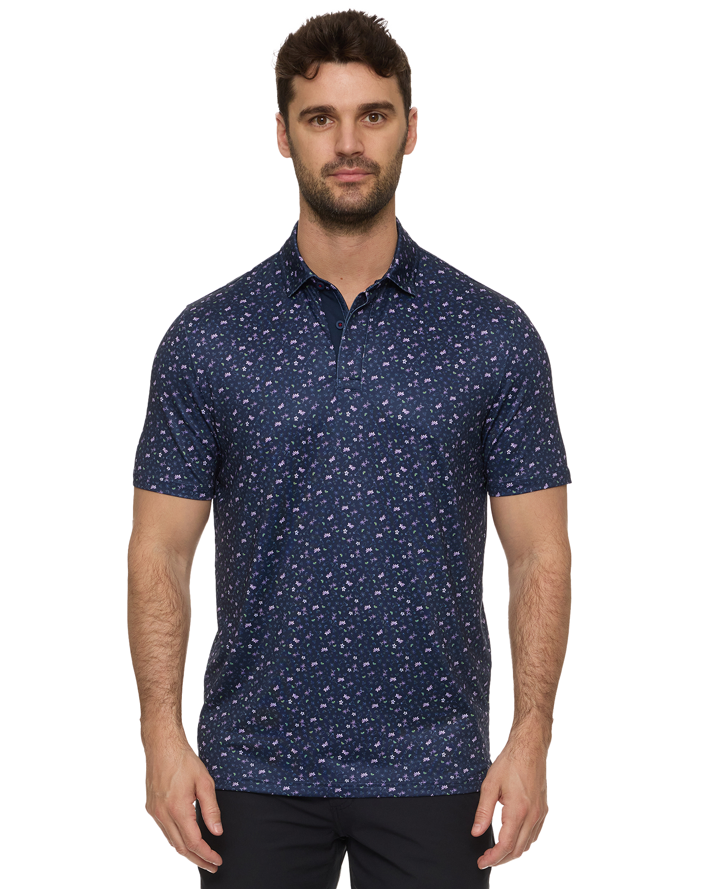 Laguna SS Drink Print Performance Polo