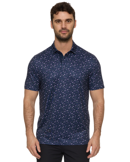Laguna SS Drink Print Performance Polo