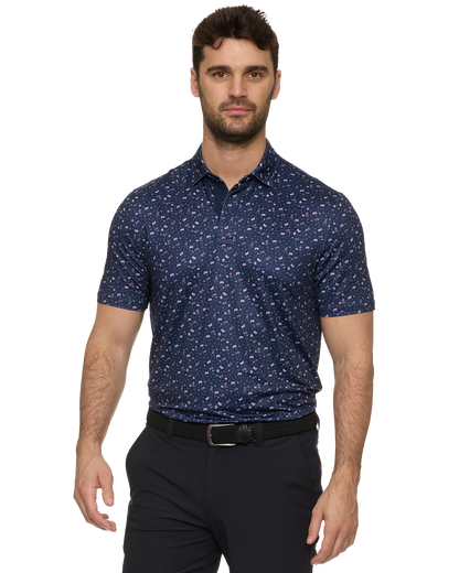 Laguna SS Drink Print Performance Polo