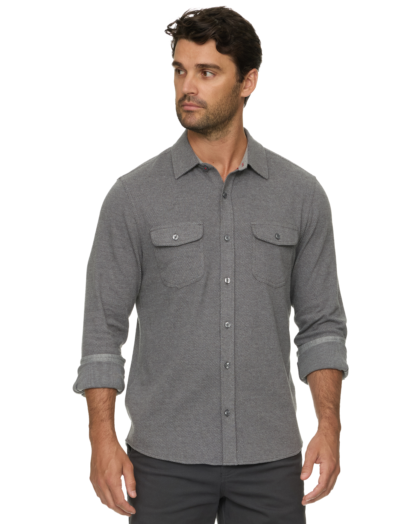 Hero Solid Twill Knit Flannel Shirt