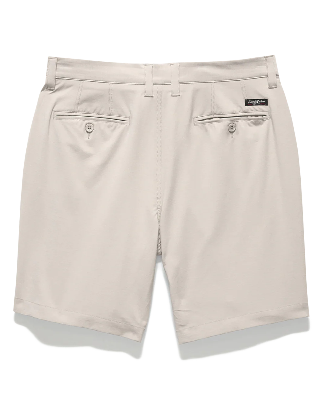 COTTON BLEND ANY-WEAR PERFORMANCE SHORT - 8" INSEAM in beige, moisture-wicking stretch by FLAG & ANTHEM