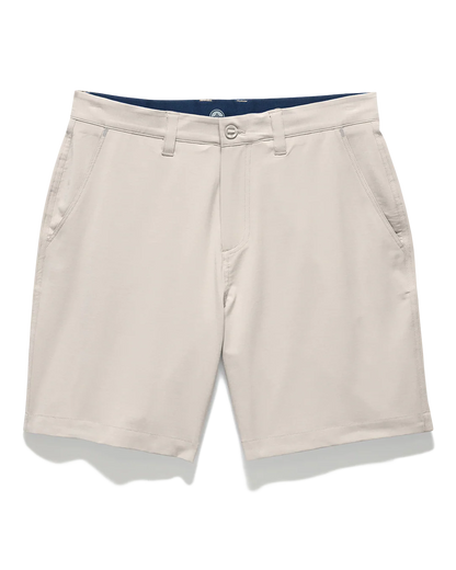 COTTON BLEND ANY-WEAR PERFORMANCE SHORT - 8" INSEAM in beige, quick-dry, stretch by FLAG & ANTHEM