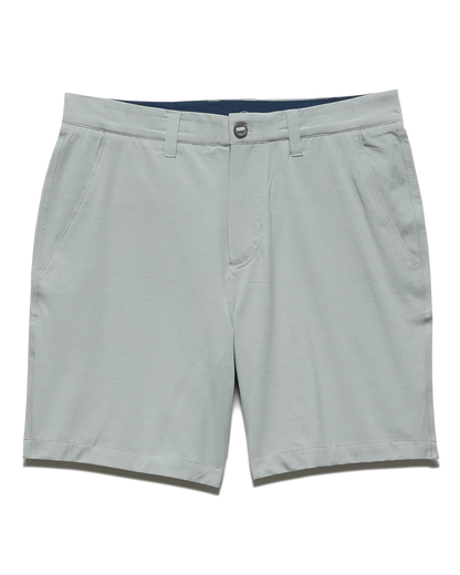 COTTON BLEND ANY-WEAR PERFORMANCE SHORT - 8" INSEAM in light gray, stretch, quick drying by FLAG & ANTHEM