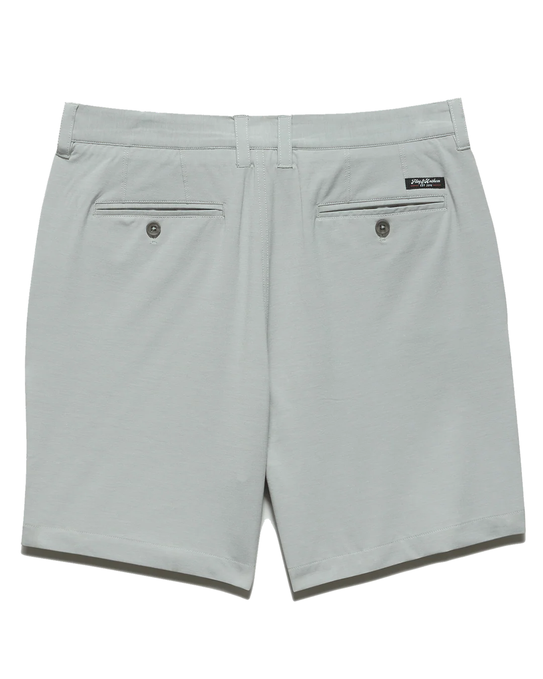 COTTON BLEND ANY-WEAR PERFORMANCE SHORT - 8" INSEAM in light gray, moisture-wicking stretch fabric