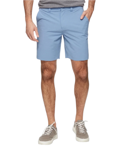 COTTON BLEND ANY-WEAR PERFORMANCE SHORT - 8" INSEAM in blue, stretchable, quick-dry fabric by FLAG & ANTHEM