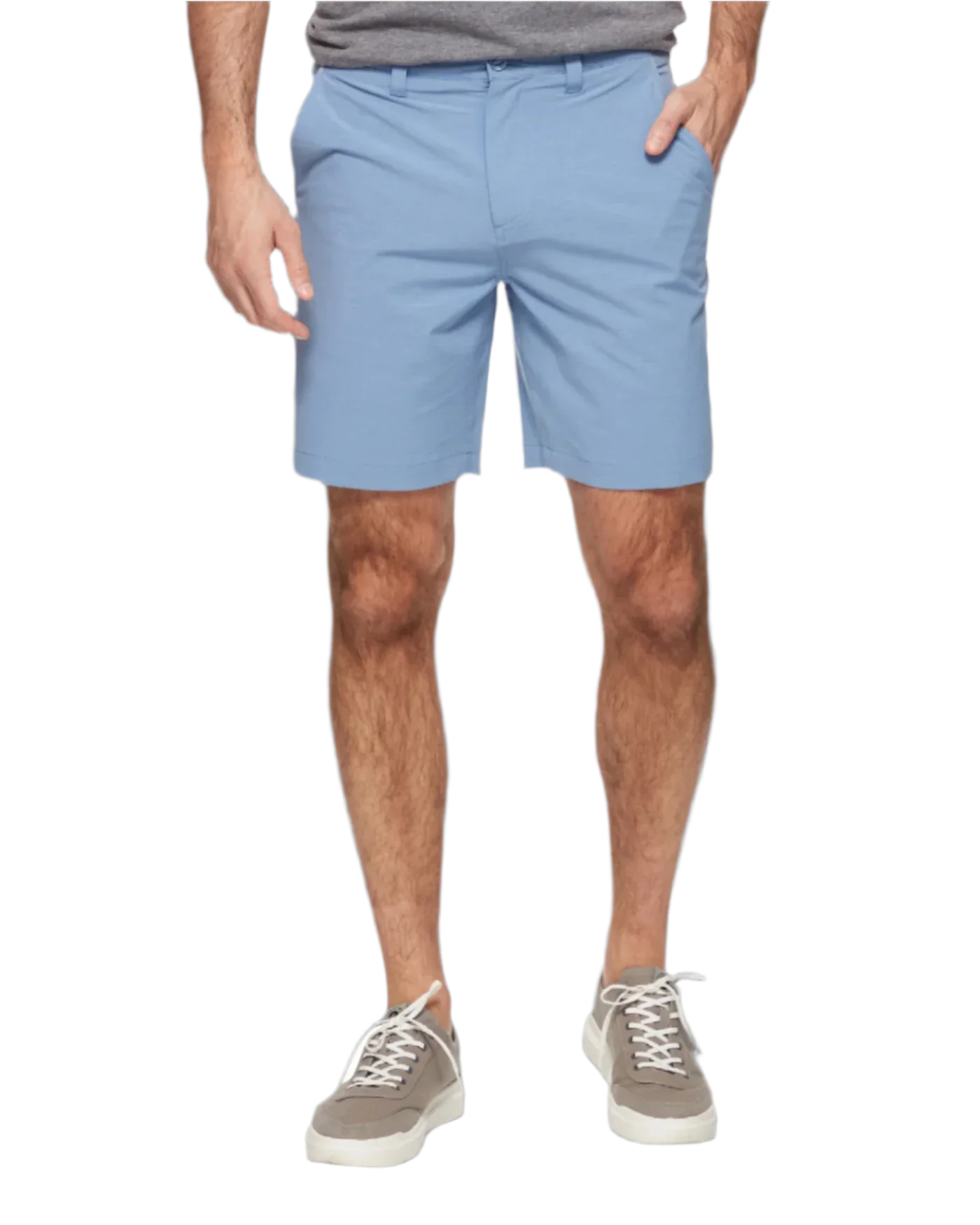 COTTON BLEND ANY-WEAR PERFORMANCE SHORT - 8" INSEAM in blue, stretchable, quick-dry fabric by FLAG & ANTHEM