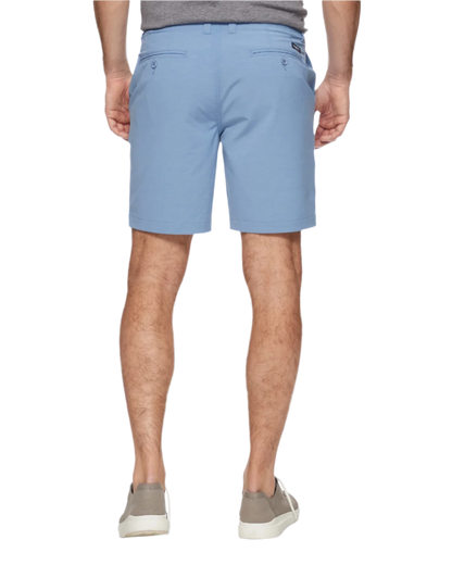COTTON BLEND ANY-WEAR PERFORMANCE SHORT - 8" INSEAM in blue, stretch, moisture-wicking by FLAG & ANTHEM