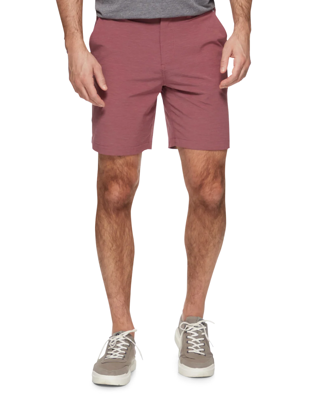 COTTON BLEND ANY-WEAR PERFORMANCE SHORT - 8" INSEAM in mauve with stretch, quick-dry fabric by FLAG & ANTHEM