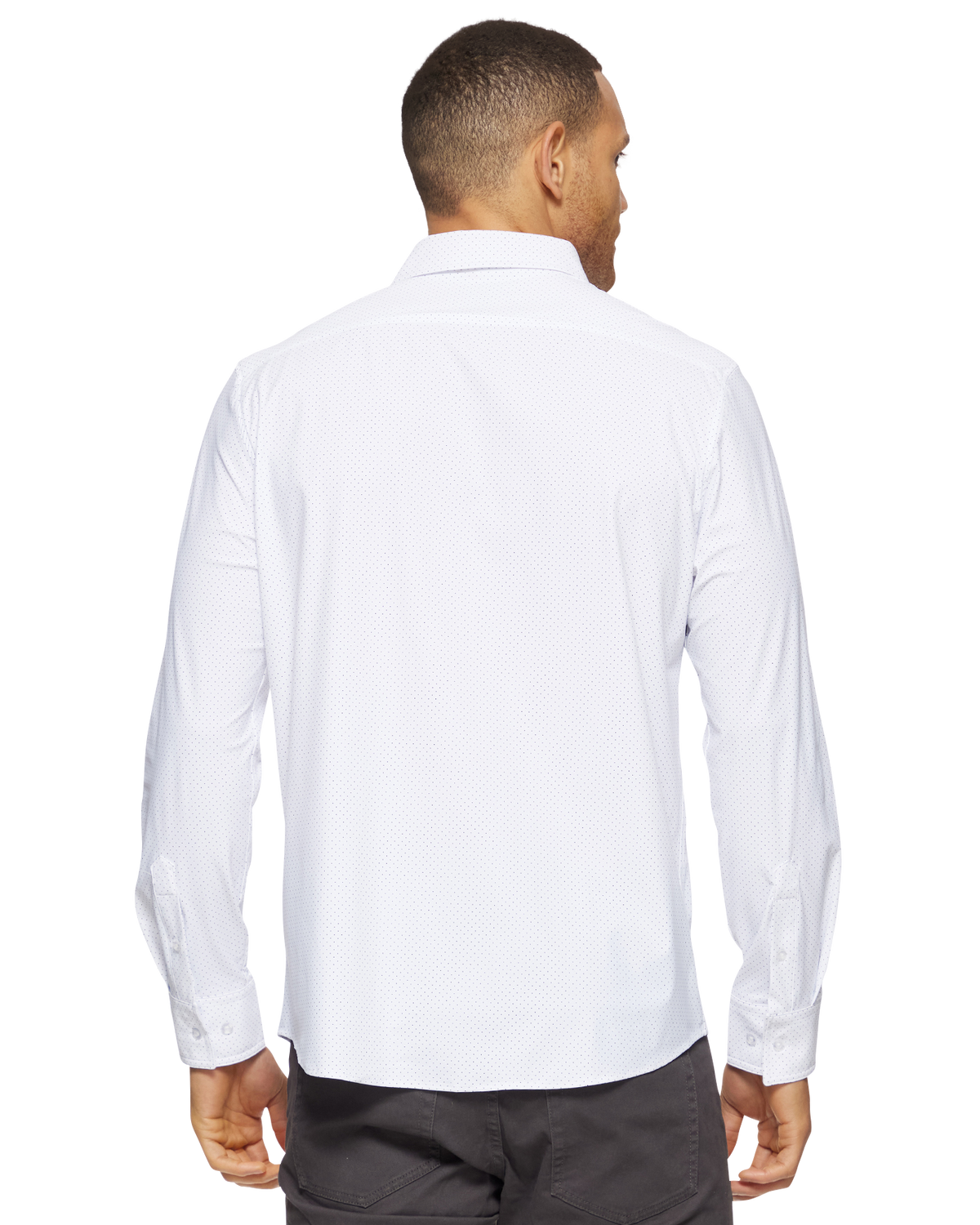 Loretto LS Dot Print Journey Shirt in white dot print