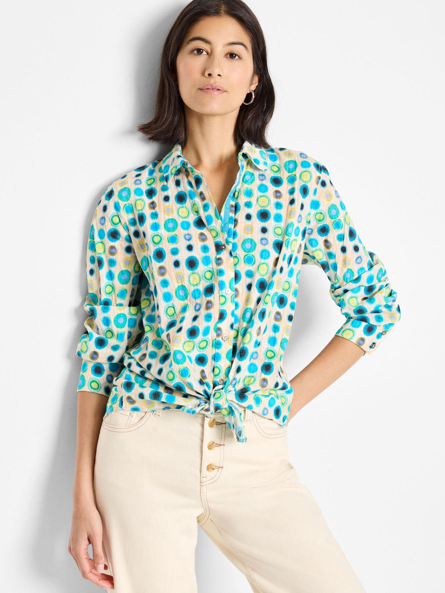 Bright Spot Cotton Crinkle Shirt