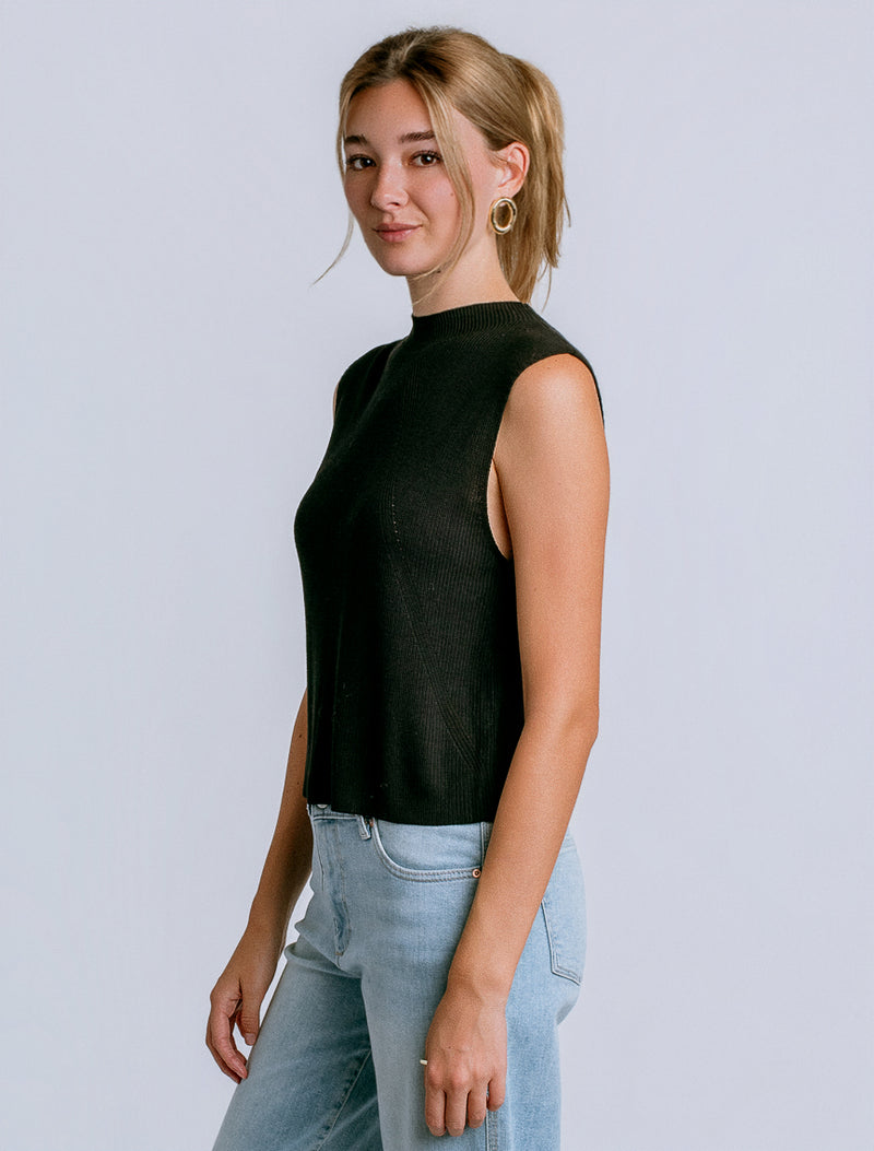 Misu Tank in black viscose with raglan details, curated Fredericksburg boutique style by KERISMA