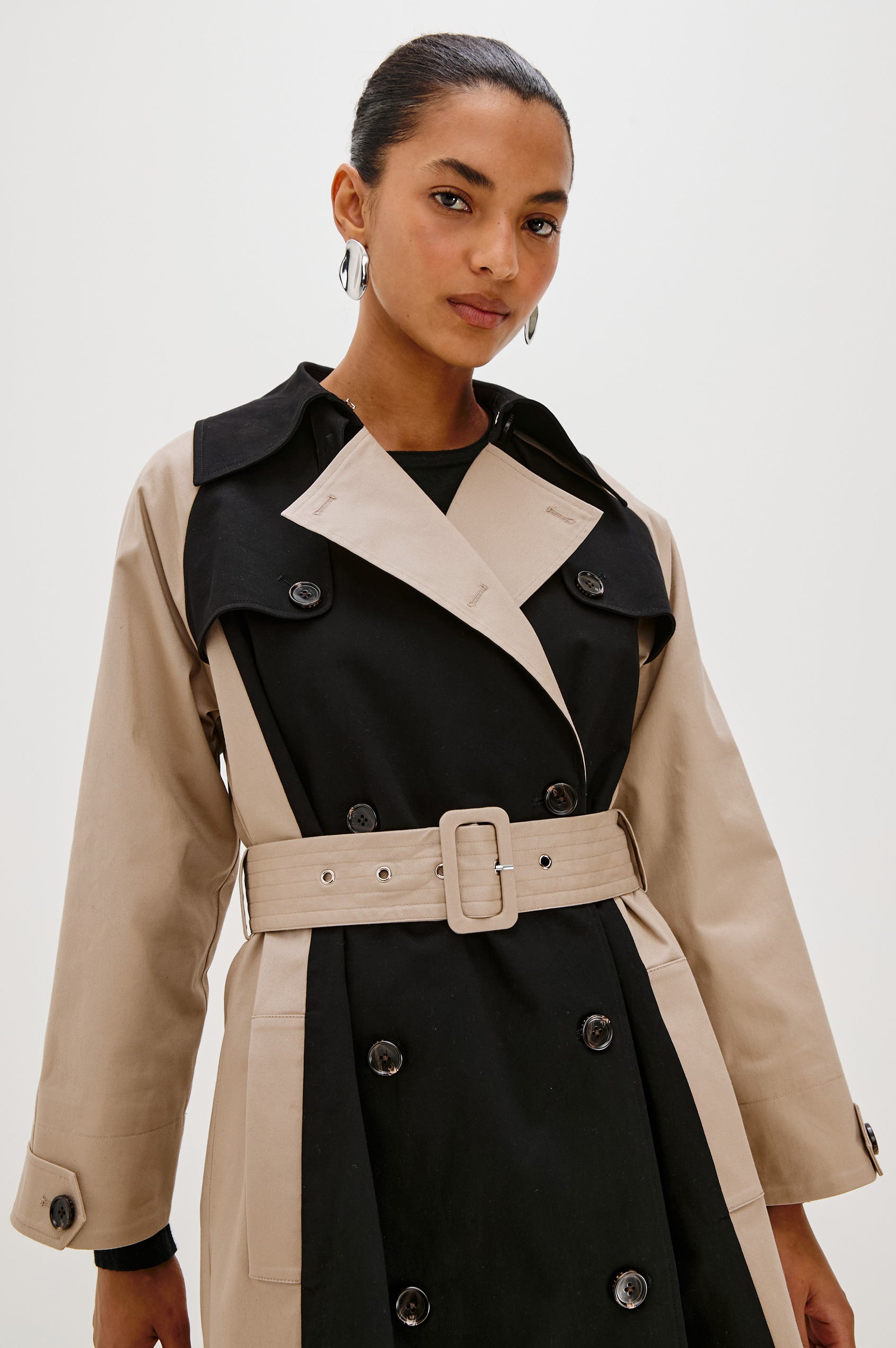 gypsohila Light Duck Coat Beige× Black Maud Coat - Black Taupe – Hill Country Outfitters