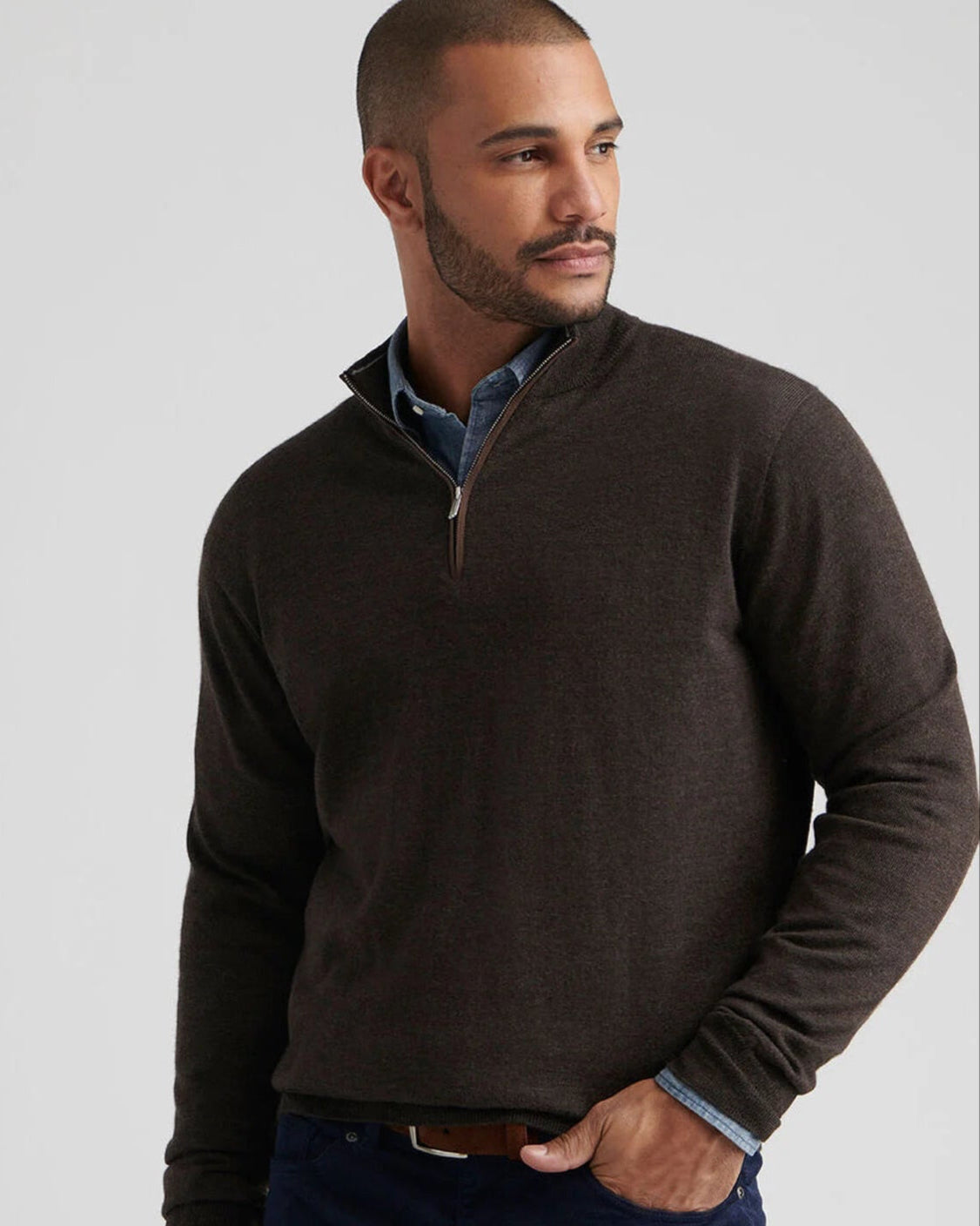 Autumn Crest Suede Trim Quarter-Zip