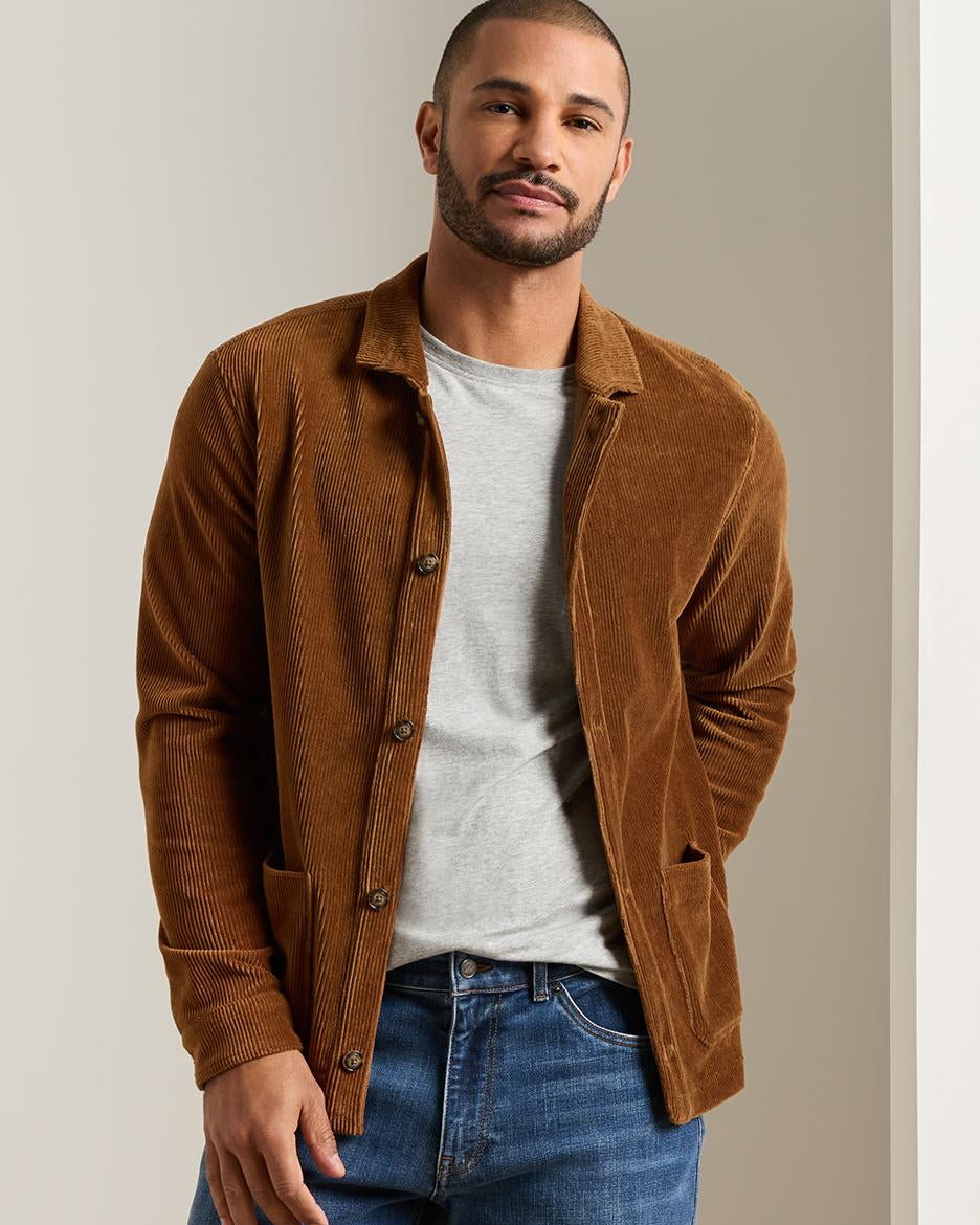 Corduroy Knit Chore Coat
