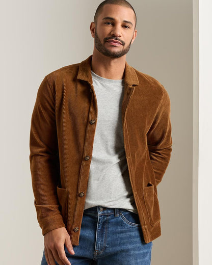 Corduroy Knit Chore Coat