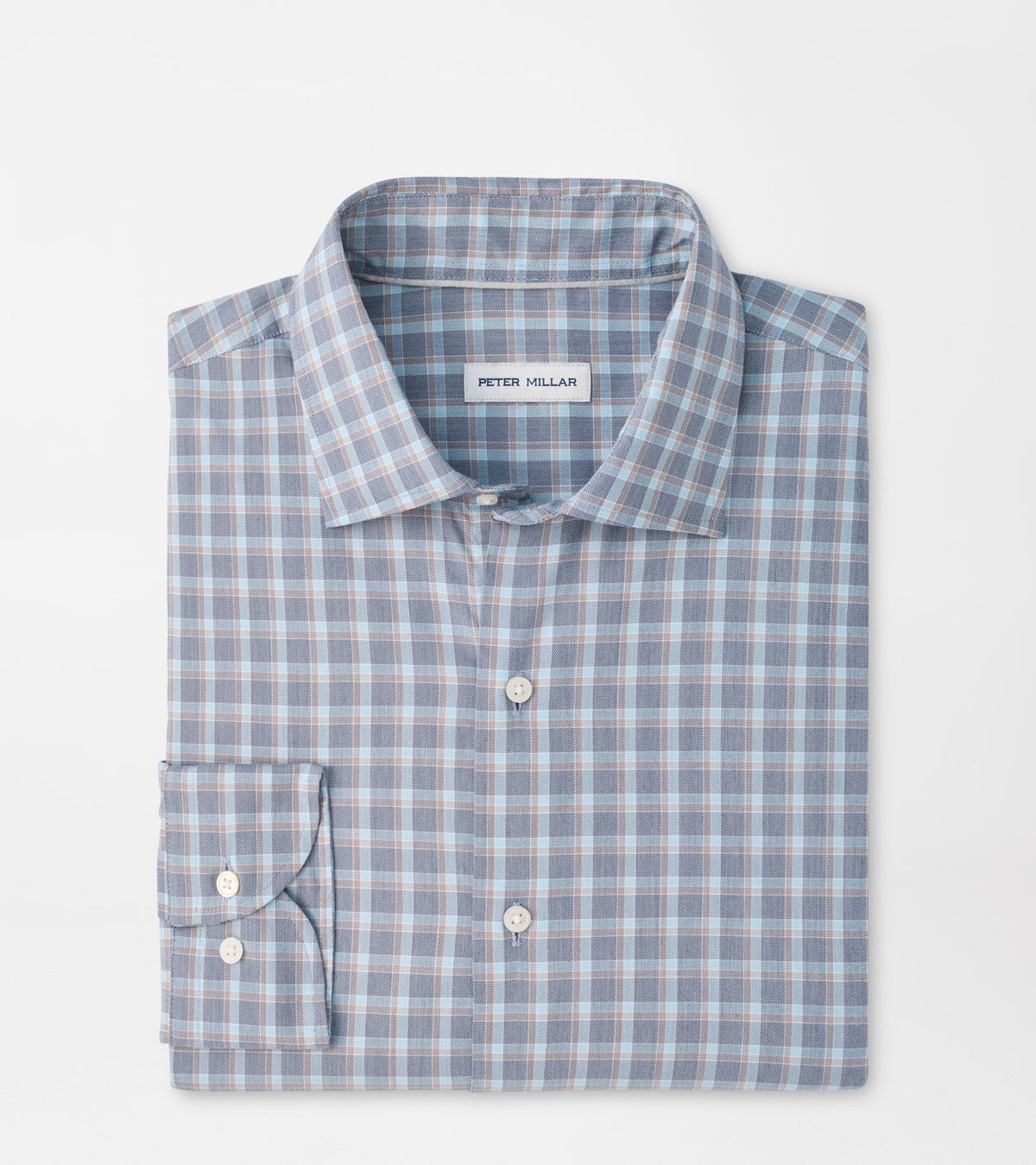 Lincoln Crown Lite Cotton-Stretch Sport Shirt by PETER MILLAR, men's checkered long sleeve shirt
