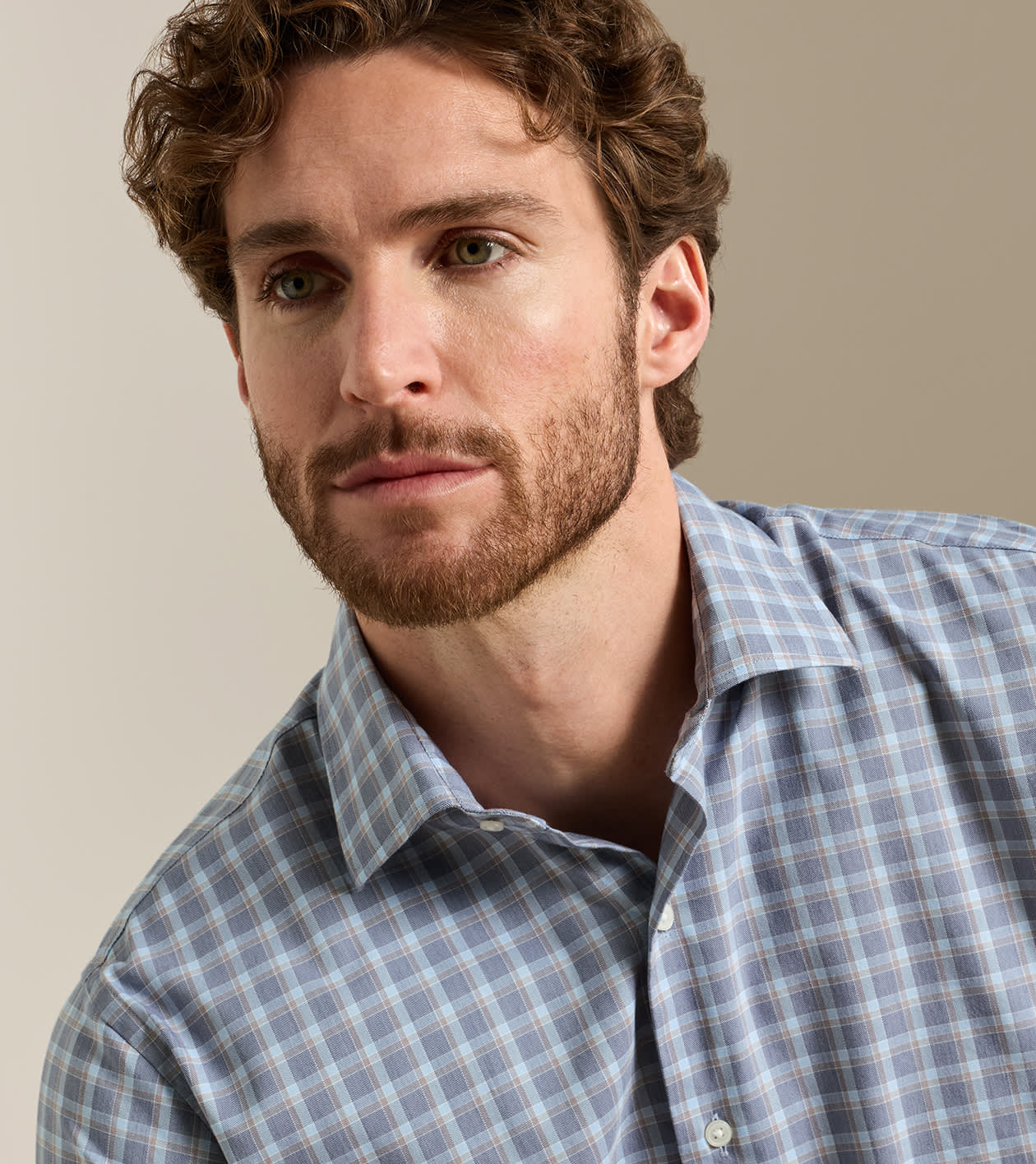 Lincoln Crown Lite Cotton-Stretch Sport Shirt by PETER MILLAR, men's plaid shirt