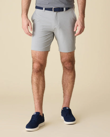 COTTON BLEND ANY-WEAR PERFORMANCE SHORT - 8" INSEAM in light gray, stretch, quick dry by FLAG & ANTHEM