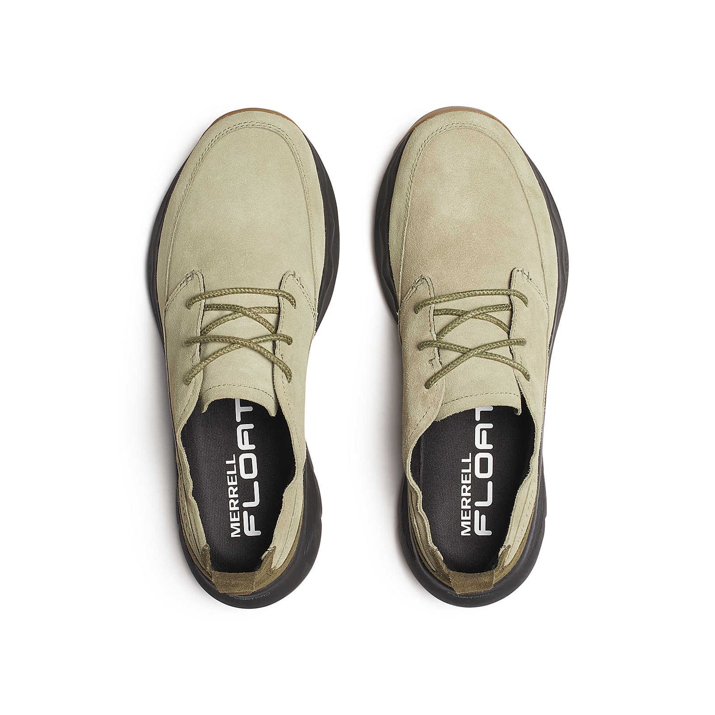 Pair of Drab lace-up shoes in light tan suede with cushioned collars