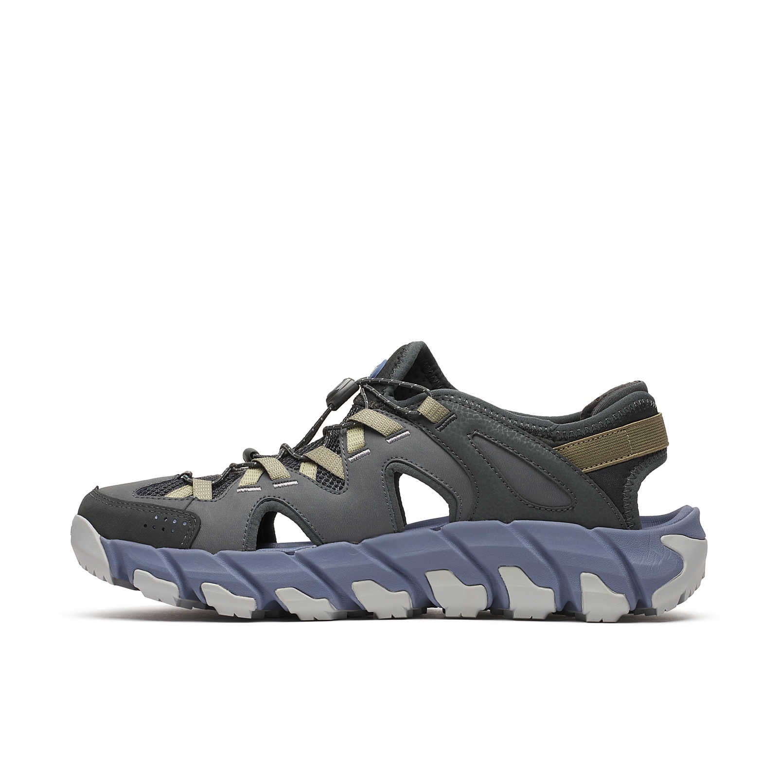 Maipo Explorer Sieve M - Alloy/Indigo breathable men's hiking sandal in gray multicolor by MERRELL