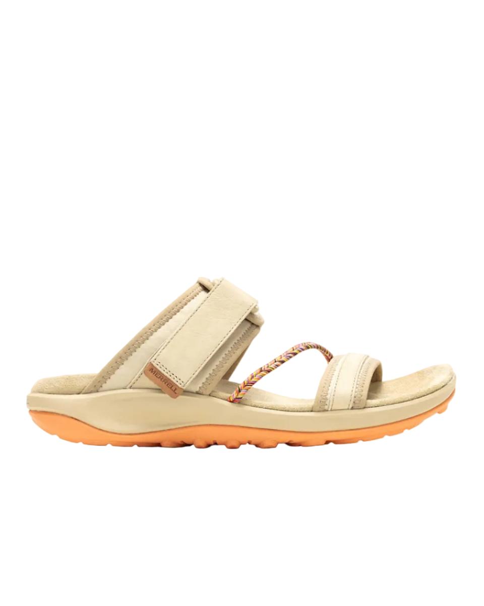 Terran 4 Slide sandal in beige with cushioned sole and adjustable strap, designed for comfort and durability, personally curated in Fredericksburg, Texas for effortless Hill Country style.