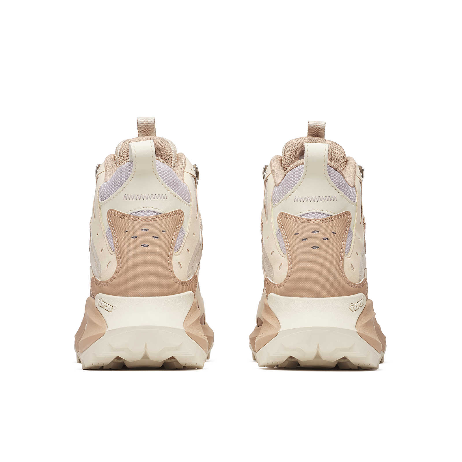 Moab Speed 2 Mid GTX shoes back view in nougat, padded heel and collar