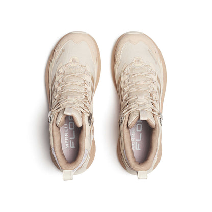Moab Speed 2 Mid GTX shoes top view in nougat, lace-up with padded tongue