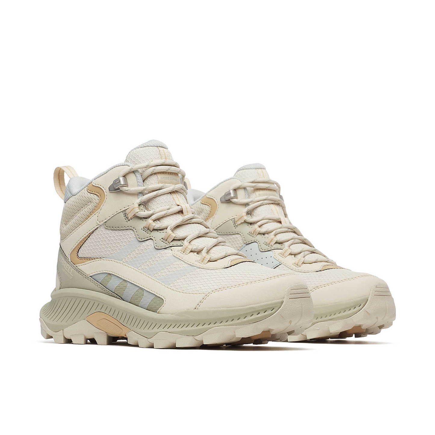 Speed Strike 2 Mid W eggshell side view with chunky sole, laces and padded tongue