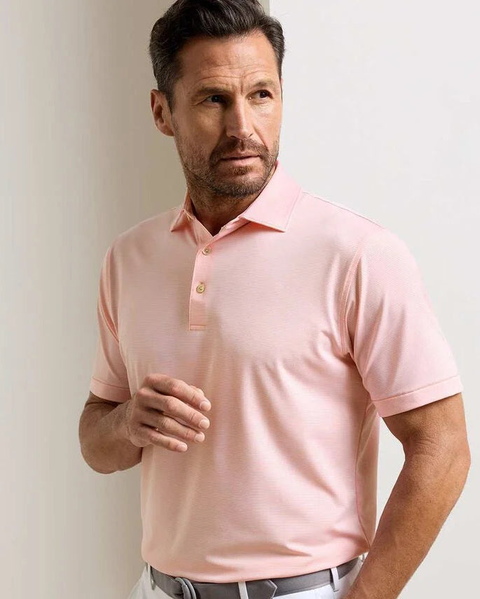 Jubilee Performance Jersey Polo - Summer Apricot with moisture-wicking stretch and UPF 50+ protection